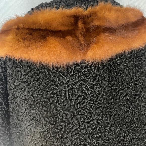Real Persian Lamb Fur coat with Mink fur collar - Picture 4 of 11